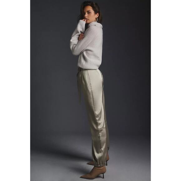 New Anthropologie Maeve Parachute Pants $148 SIZE 10 TALL Champagne Grey - Picture 6 of 7